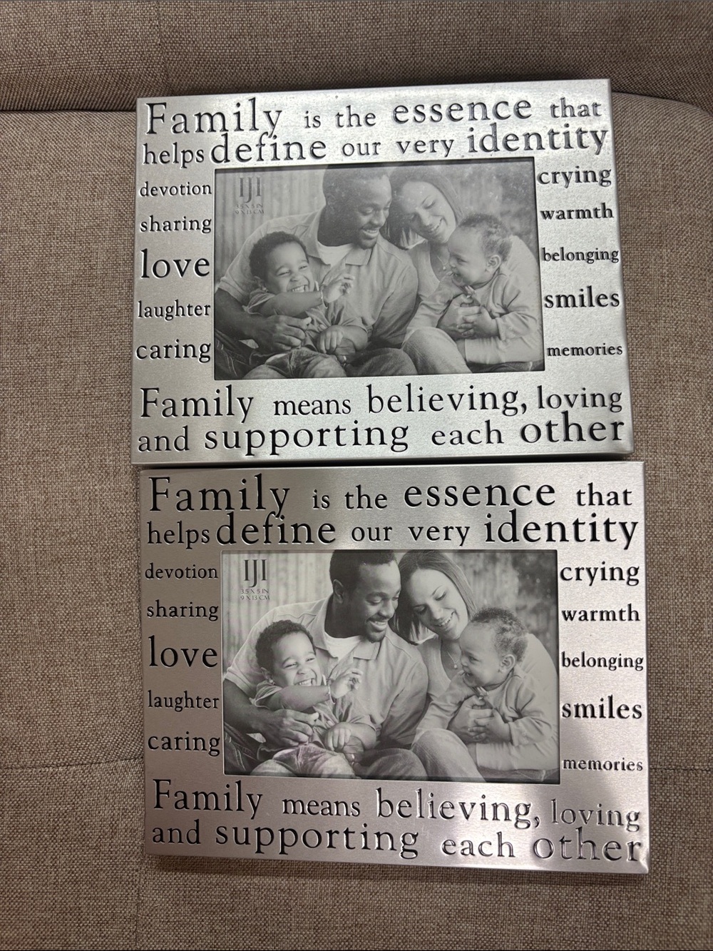 2-Family Sentiment Silver Photo Frame - Inspirational Home Accent